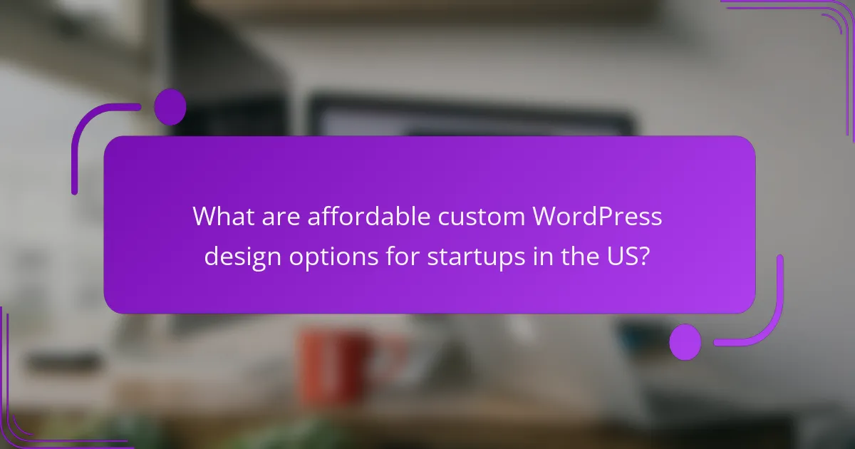 What are affordable custom WordPress design options for startups in the US?
