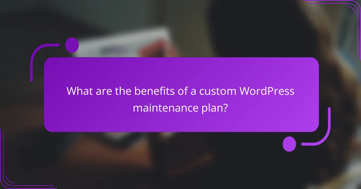 What are the benefits of a custom WordPress maintenance plan?