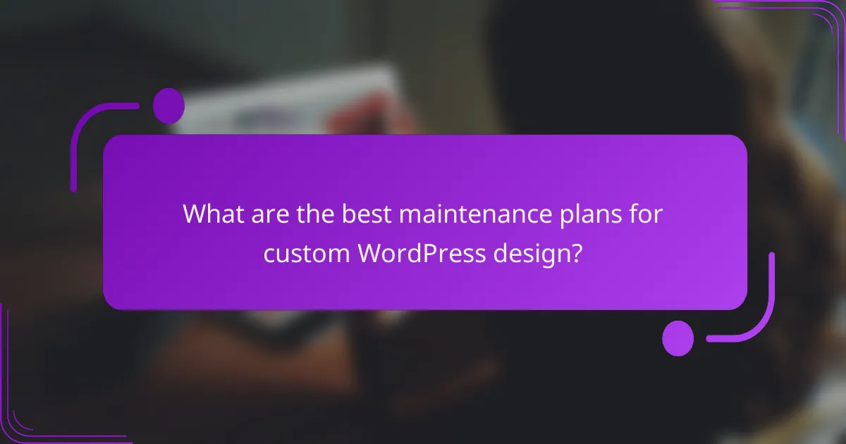 What are the best maintenance plans for custom WordPress design?