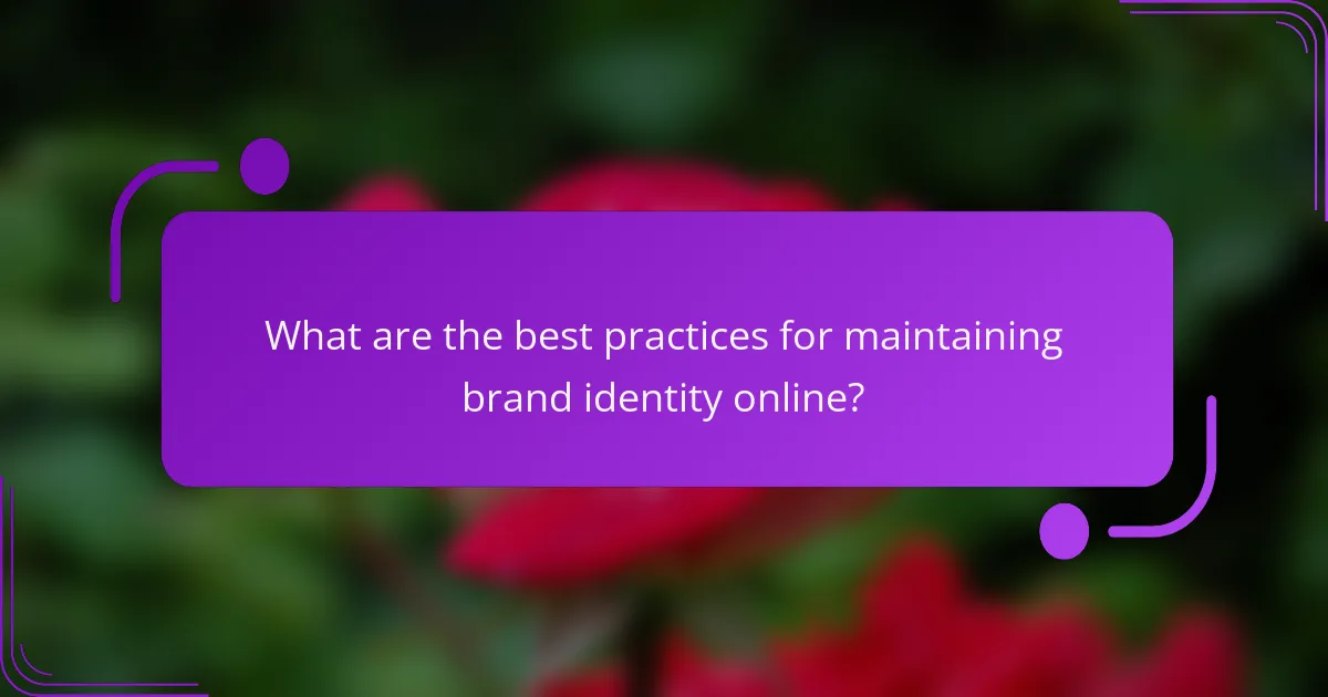 What are the best practices for maintaining brand identity online?