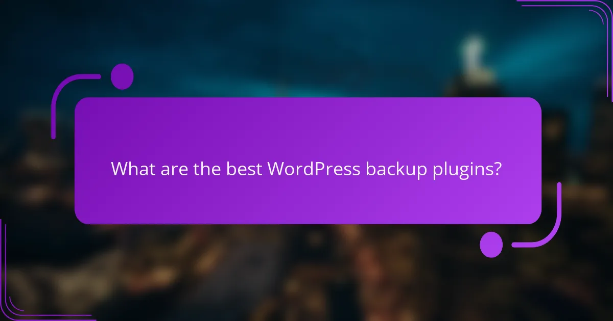 What are the best WordPress backup plugins?