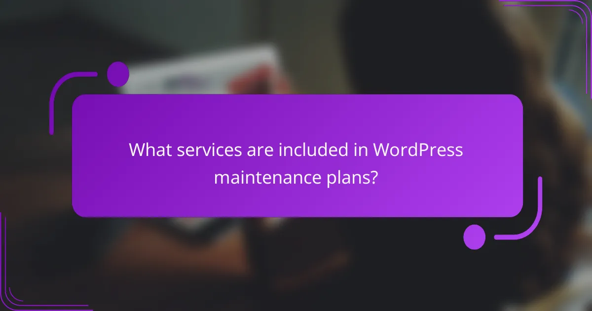 What services are included in WordPress maintenance plans?